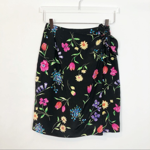 Talbots Dresses & Skirts - Vintage Silk Floral Wrap Side Tie Skirt 6P